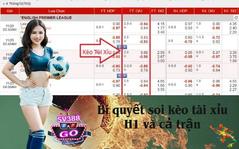 Bí quyết soi kèo tài xỉu H1 và cả trận